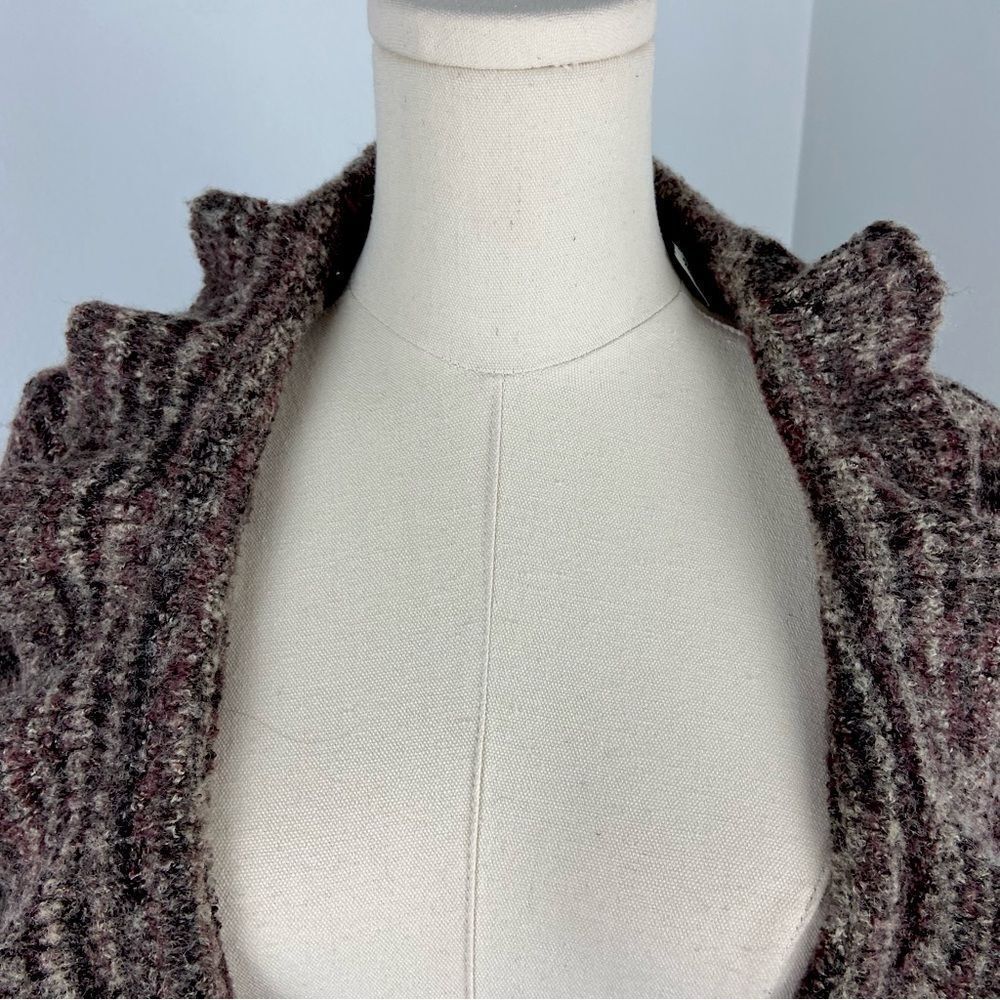 Stamp 10 Womens Large Brown/Tan Cropped Cardigan Ruffled Fairy Grunge Whimsigoth - Picture 9 of 12